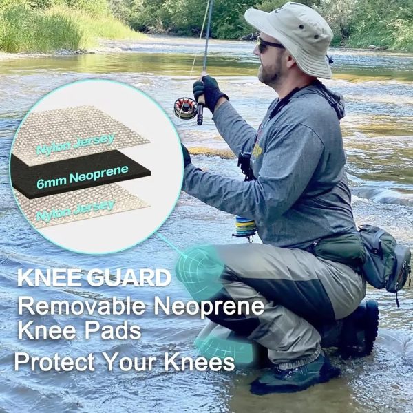 8 Fans Mens Womens Waist Waders,3-Ply Durable Breathable Waterproof Stockingfoot Insulated Wading Pants for Fishing Kayaking - Image 2