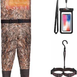 DRYCODE Chest Waders for Men with 1600g Boots, Waterproof Fleece-Lined Insulated Wader with Boot Hanger for Hunting